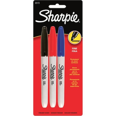 Dymo SHARPIE PERMANENT MARKER - BLACK INK, BL, 3PK SAN30173PP